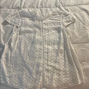 White Eyelet Baby Dress Top with Delicate Crochet Trim